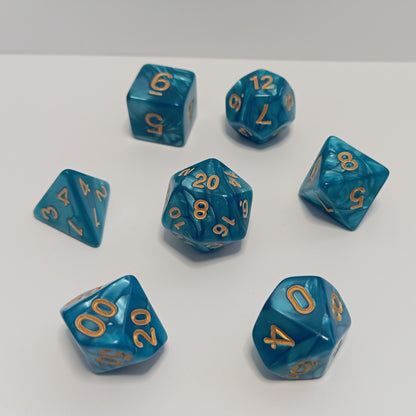 Okyanus Parıltısı  Zar Seti - DND, RPG ve FRP Masaüstü Oyun Zarları