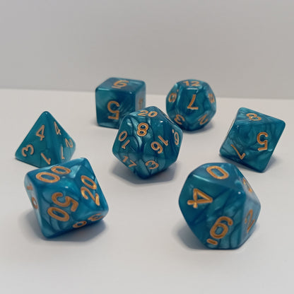 Okyanus Parıltısı  Zar Seti - DND, RPG ve FRP Masaüstü Oyun Zarları