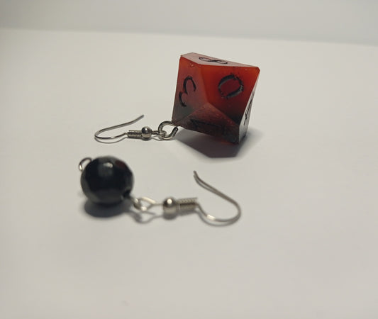 Blood Magic D10 Zar ve Oniks Taşlı Küpe Seti