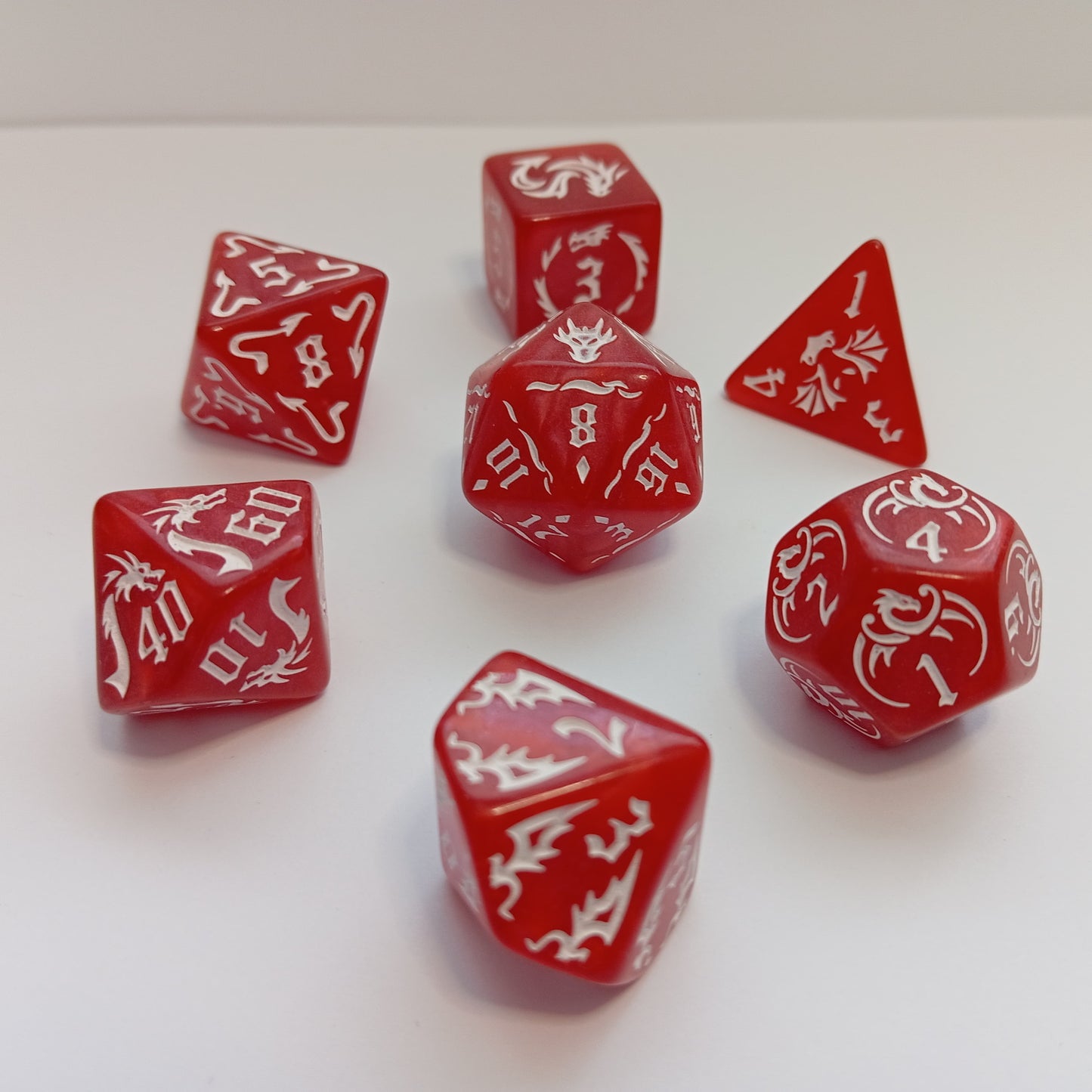 Alev Ejderhası Zar Seti - DND, RPG ve FRP Masaüstü Oyun Zarları