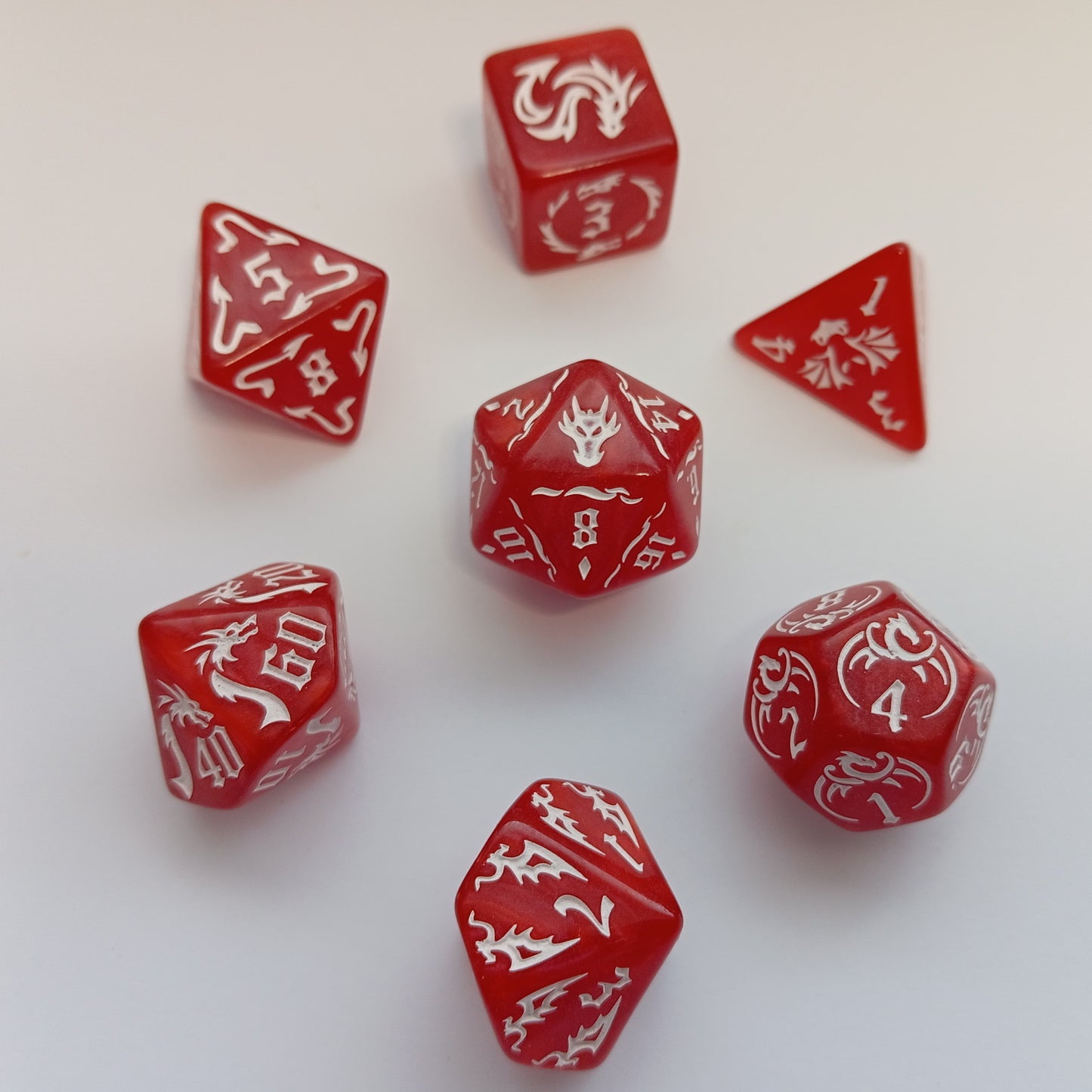 Alev Ejderhası Zar Seti - DND, RPG ve FRP Masaüstü Oyun Zarları
