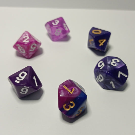 Mor Kehanetler - 6’lı d10 Zar Seti - DND, RPG ve Masaüstü Oyun Zarları