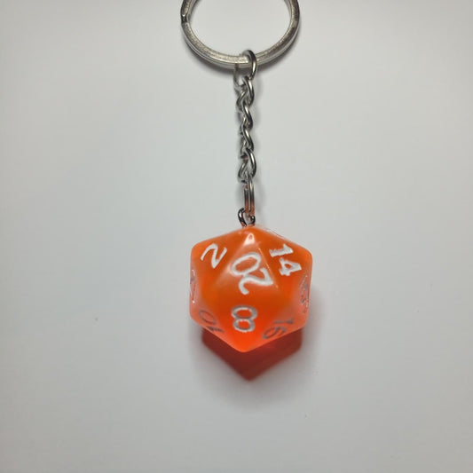 Turuncu D20 Zar Anahtarlık