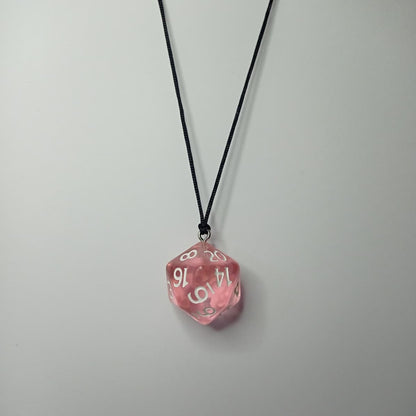 Pembe D20 Zar Kolye