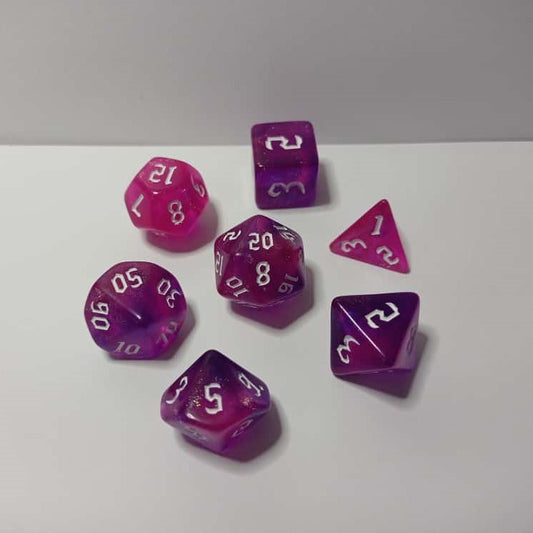 Amethyst Glow Zar Seti - DND, RPG ve Masaüstü Oyun Zarları