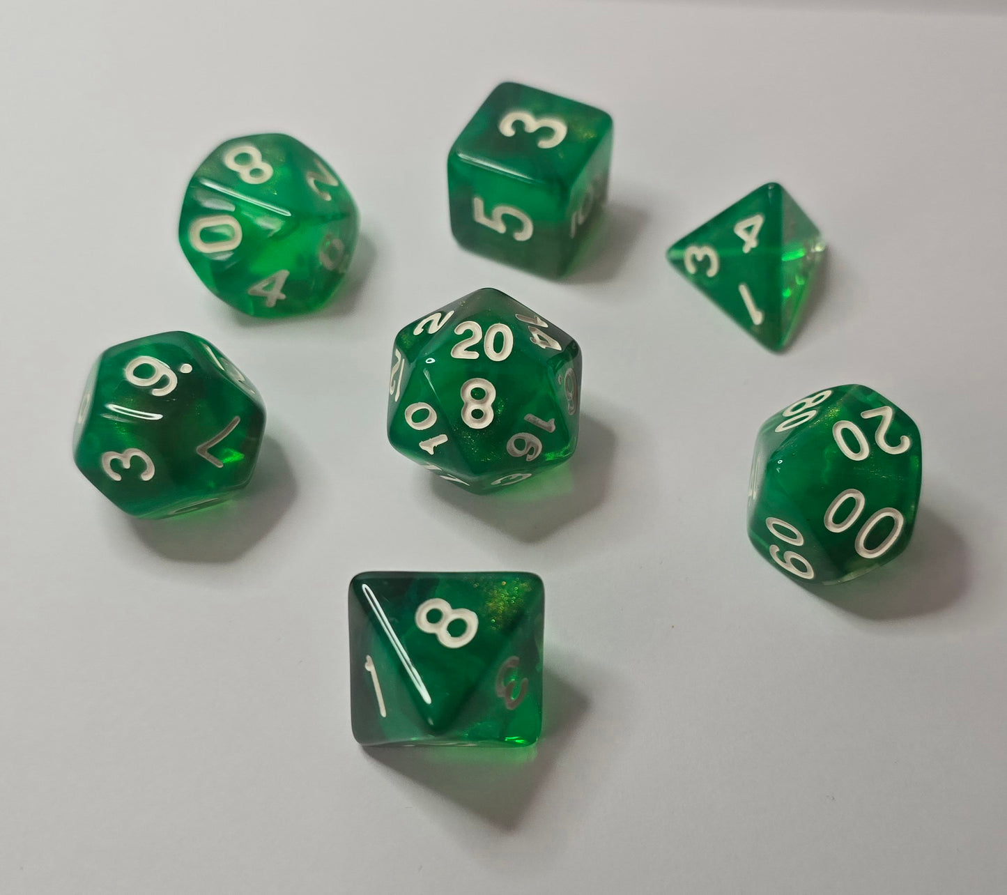 Emerald Shine Dice Set - RPG/FRP/DnD Zar seti