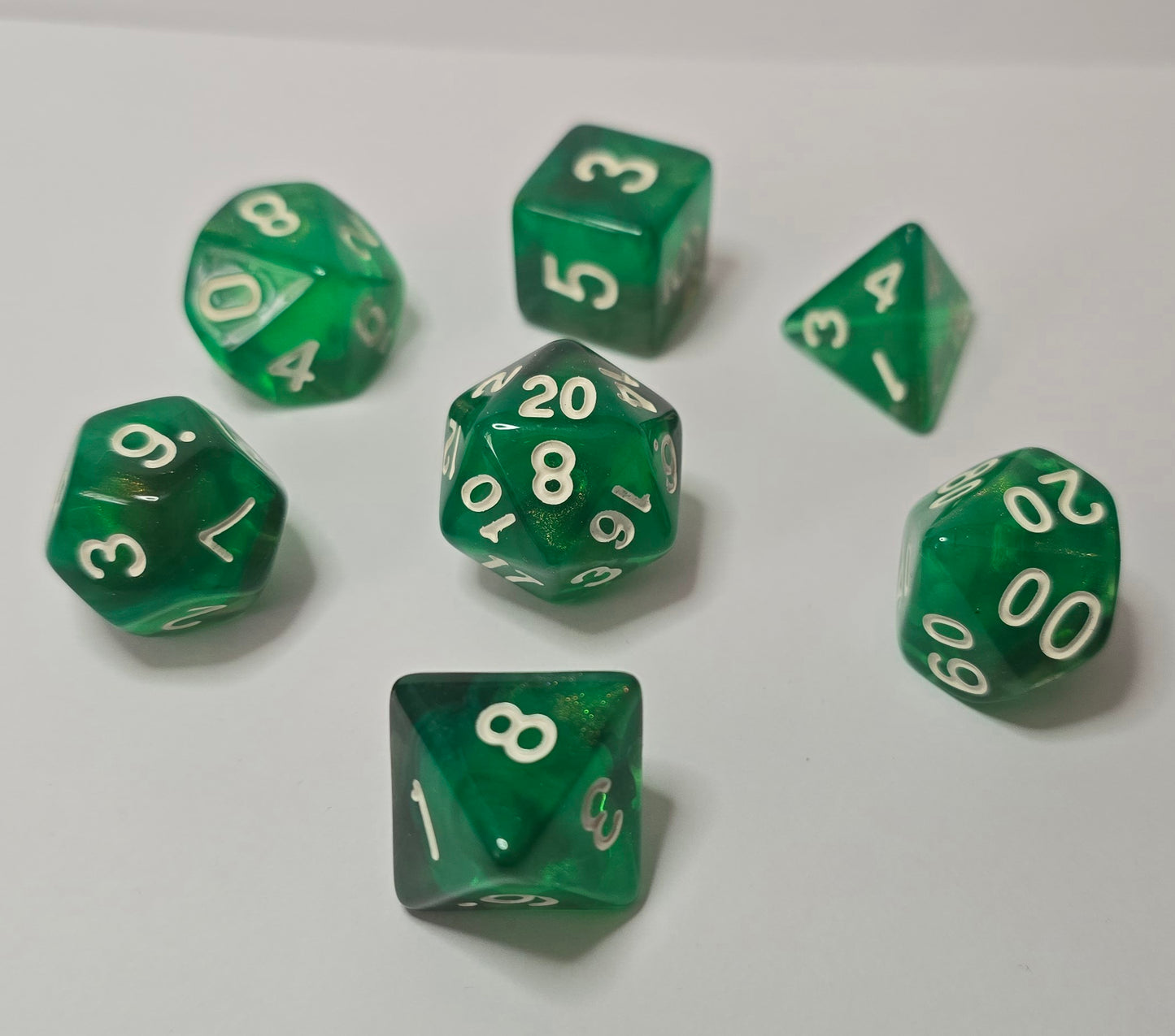 Emerald Shine Dice Set - RPG/FRP/DnD Zar seti