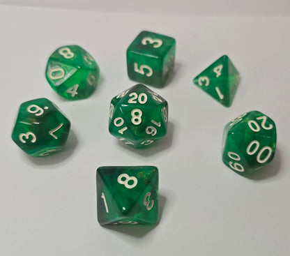 Emerald Shine Dice Set - RPG/FRP/DnD Zar seti