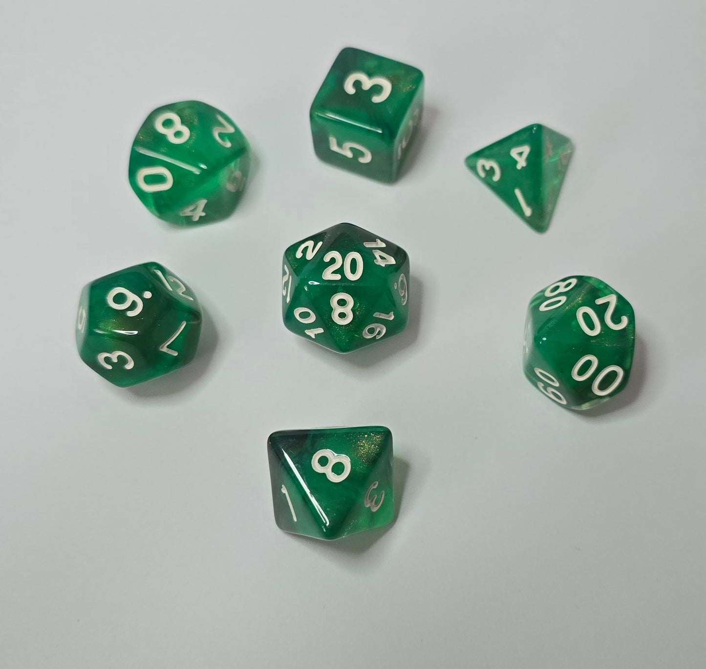 Emerald Shine Dice Set - RPG/FRP/DnD Zar seti