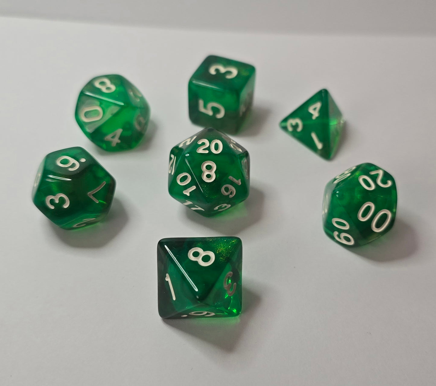 Emerald Shine Dice Set - RPG/FRP/DnD Zar seti