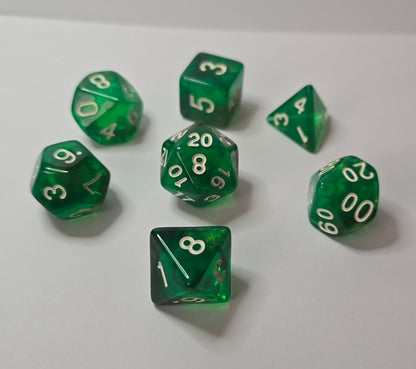 Emerald Shine Dice Set - RPG/FRP/DnD Zar seti